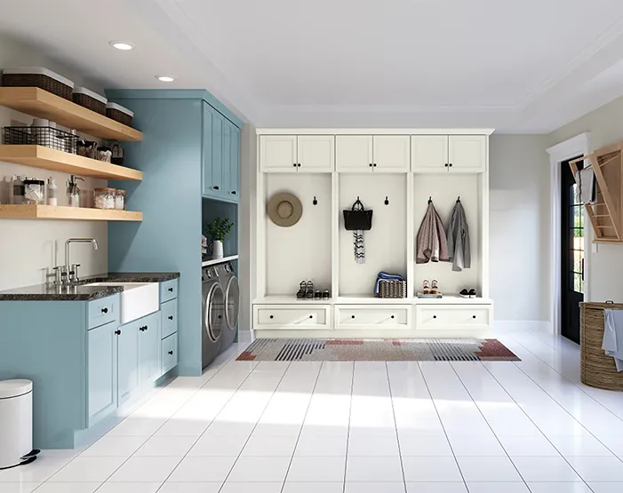 Storage in mudroom